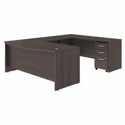 Bush Business Furniture Studio C 72W X 36D U-Shaped Desk with Mobile File Cabinet, Storm Gray | Durable Laminate Workspace Solution