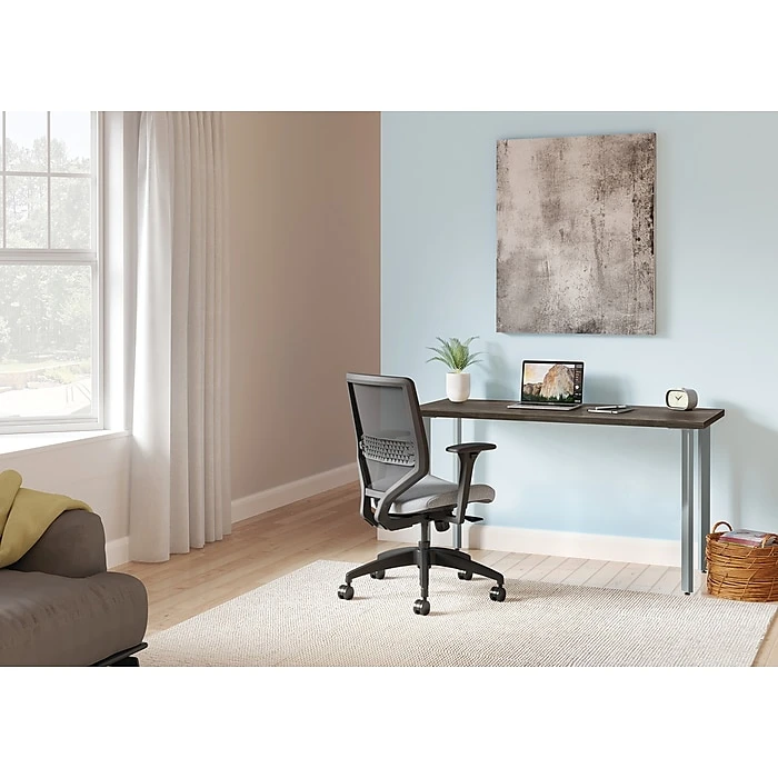 HON Coze 54"W Desk, Florence Walnut & Silver – Elegant Laminate Office Desk (HONRPL2454FWP6) 3 HON Coze 54"W Desk, Florence Walnut & Silver – Elegant Laminate Office Desk (HONRPL2454FWP6) - Image 3