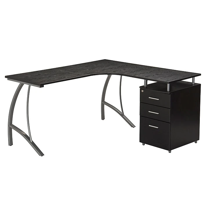 Techni Mobili Modern L-Shaped Computer Desk with File Cabinet, Espresso (RTA-4804L-ES) - Stylish Laminate Workspace 1 Techni Mobili Modern L-Shaped Computer Desk with File Cabinet, Espresso (RTA-4804L-ES) - Stylish Laminate Workspace