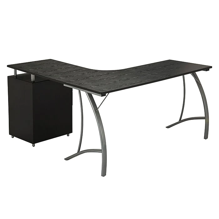 Techni Mobili Modern L-Shaped Computer Desk with File Cabinet, Espresso (RTA-4804L-ES) - Stylish Laminate Workspace 2 Techni Mobili Modern L-Shaped Computer Desk with File Cabinet, Espresso (RTA-4804L-ES) - Stylish Laminate Workspace - Image 2