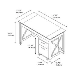Bush Furniture Key West 48" Writing Desk with 2-Drawer Mobile File Cabinet, Pure White Oak - Modern Laminate Office Desk -Computer Office Desks Shop unnamed file 1993