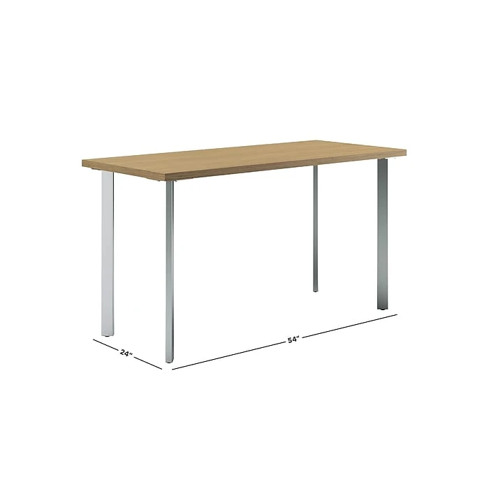 HON Coze 54"W Laminate Desk, Natural Recon & Silver Finish (HONRPL2454N1P6) - Stylish & Durable Office Furniture 2 HON Coze 54"W Laminate Desk, Natural Recon & Silver Finish (HONRPL2454N1P6) - Stylish & Durable Office Furniture - Image 2
