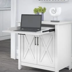 Bush Furniture Key West 30" Secretary Desk with Storage & Desktop Organizers - Pure White Oak (KWS011WT) -Computer Office Desks Shop unnamed file 2130