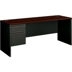 HON® 38000 Series Left Pedestal Credenza - Mahogany/Charcoal, 29.5"H x 72"W x 24"D -Computer Office Desks Shop unnamed file 2156