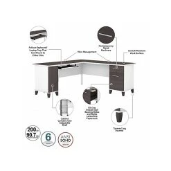 Bush Furniture Somerset 60" L-Shaped Desk with Mid Back Leather Box Chair, Storm Gray/White - Stylish Laminate Office Furniture -Computer Office Desks Shop unnamed file 2161