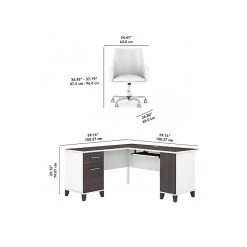 Bush Furniture Somerset 60" L-Shaped Desk with Mid Back Leather Box Chair, Storm Gray/White - Stylish Laminate Office Furniture -Computer Office Desks Shop unnamed file 2163