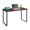 Safco 47" Metal/Laminate Workstation Desk in Cherry/Black (1943CYBL) - Durable Laminate Office Desk