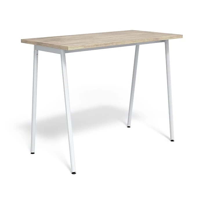 Union & Scale⢠Lewis 42"H X 54"W Light Walnut Laminate Office & Computer Desk, Tool-Less Assembly 1 Union & Scale⢠Lewis 42"H X 54"W Light Walnut Laminate Office & Computer Desk, Tool-Less Assembly