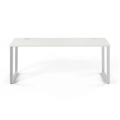 Union & Scale Workplace2.0 60" Writing Desk, Silver Mesh (UN57474) - Modern Laminate Office Desk