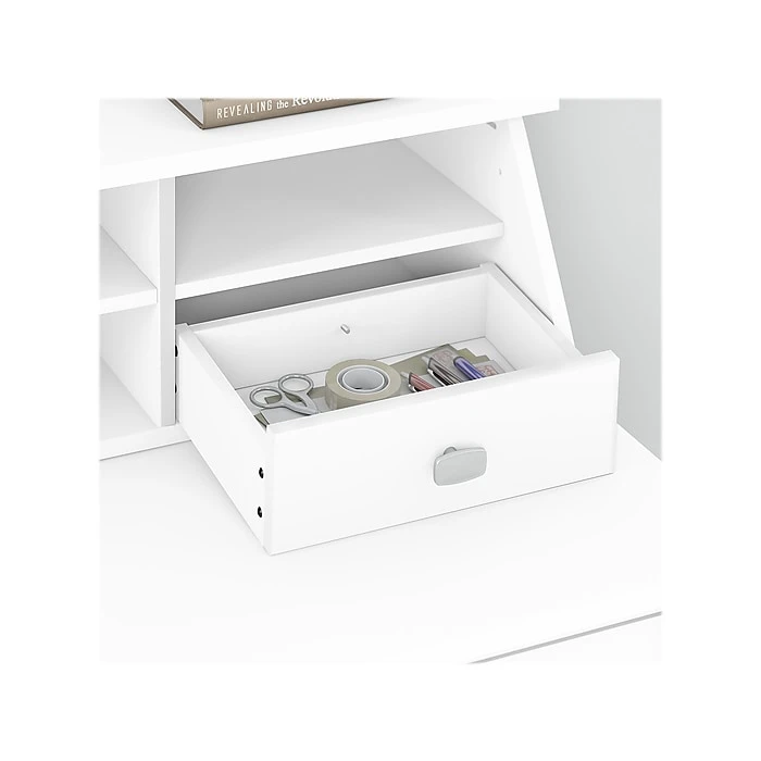 Bush Furniture Broadview 60" Computer Desk Bundle, Pure White (BD029WH) - Laminate Office Desk 6 Bush Furniture Broadview 60" Computer Desk Bundle, Pure White (BD029WH) - Laminate Office Desk - Image 6