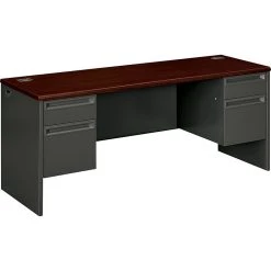 HON® 38000 Series Charcoal Laminate Kneespace Credenza with Locks - 72"W x 24"D x 29.5"H