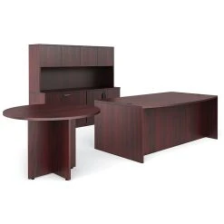 Global Offices To Go Superior Laminate Bundle 8 - 71"W x 143"L x 29.5"H/71"H, 42"L/W - American Mhgny Lam