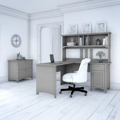 Bush Furniture Salinas 60W L-Shaped Desk with Hutch & File Cabinet, Cape Cod Gray - Stylish Laminate Office Furniture -Computer Office Desks Shop unnamed file 2282