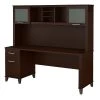 Bush Furniture Somerset 72W Office Desk with Hutch, Mocha Cherry (SET018MR) - Stylish Laminate Desk