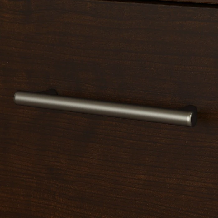 Bush Furniture Somerset 72W L-Shaped Desk with Hutch and 5-Shelf Bookcase in Mocha Cherry (SET011MR) | Durable Laminate Workstation 3 Bush Furniture Somerset 72W L-Shaped Desk with Hutch and 5-Shelf Bookcase in Mocha Cherry (SET011MR) | Durable Laminate Workstation - Image 3