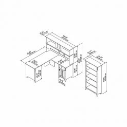 Bush Furniture Salinas 60W L-Shaped Desk with Hutch and 5-Shelf Bookcase, Cape Cod Gray (SAL006CG) - Durable Laminate Workstation -Computer Office Desks Shop unnamed file 2344