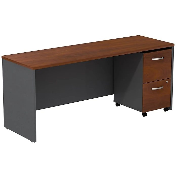 Bush Business Furniture Westfield Desk Credenza with 2-Drawer Mobile Pedestal, Hansen Cherry (SRC030HCSU) - Durable Laminate Office Furniture 1 Bush Business Furniture Westfield Desk Credenza with 2-Drawer Mobile Pedestal, Hansen Cherry (SRC030HCSU) - Durable Laminate Office Furniture