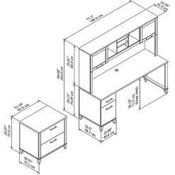 Bush Furniture Somerset 72W Office Desk with Hutch and Lateral File Cabinet, Ash Gray (SET019AG) - Durable Laminate Workspace 12 Bush Furniture Somerset 72W Office Desk with Hutch and Lateral File Cabinet, Ash Gray (SET019AG) - Durable Laminate Workspace -Computer Office Desks Shop unnamed file 2378