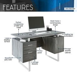 Techni Mobili 51.25"W Modern Office Desk with Storage, Gray (RTA-7002-GRY) - Stylish Laminate Desk for Home & Office 12 Techni Mobili 51.25"W Modern Office Desk with Storage, Gray (RTA-7002-GRY) - Stylish Laminate Desk for Home & Office -Computer Office Desks Shop unnamed file 241