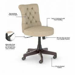 Bush Furniture Key West 60" L-Shaped Desk with Mid-Back Tufted Office Chair - Reclaimed Pine (KWS045RCP) - Laminate -Computer Office Desks Shop unnamed file 2411