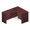 Global Genoa Desking Bundle 4 - Quartered Mahogany Laminate (TDG4SL-QTM) | Premium Office Desk Solution