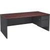 HON® 38000 Series 72'' Right Pedestal Desk in Mahogany/Charcoal (H38293RNS) - Premium Laminate Office Furniture