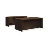 HON 10500 Series 72" Double Pedestal Desk with Credenza, Mocha Finish - Durable Laminate Office Furniture