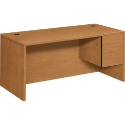 HON® 10500 Series Right Pedestal Desk, Harvest Laminate, 29.5"H x 66"W x 30"D - Stylish & Durable Office Furniture -Computer Office Desks Shop unnamed file 2472