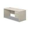 HON 38000 Series Right Pedestal Desk, 66" x 30" x 30", Light Gray/Silver - Premium Laminate Office Desk