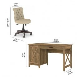 Bush Furniture Key West 54" Reclaimed Pine Computer Desk with Storage & Mid-Back Tufted Office Chair -Computer Office Desks Shop unnamed file 2506