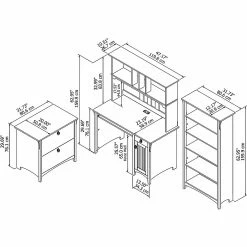 Bush Furniture Salinas Mission Desk with Hutch & File Cabinet - Cape Cod Gray -Computer Office Desks Shop unnamed file 2513