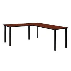 Regency Kee 72" L-Desk with 42" Return - Cherry/Black Laminate Office Furniture