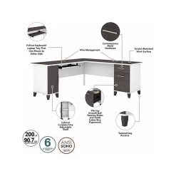 Bush Furniture Somerset 72" L-Shaped Desk with Storage, Storm Gray/White (WC81010K) - Durable Laminate Office Desk -Computer Office Desks Shop unnamed file 2571