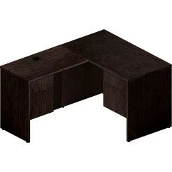 Global Genoa Desking Bundle 4 - Dark Espresso Laminate Office Desk, 69.5"W x 60"L x 29"H