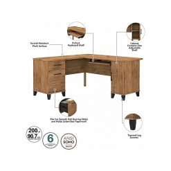 Bush Furniture Somerset 60" L-Shaped Desk With Hutch in Fresh Walnut - Modern Laminate Office Furniture (SET002FW) -Computer Office Desks Shop unnamed file 2596