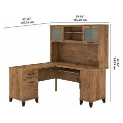 Bush Furniture Somerset 60" L-Shaped Desk With Hutch in Fresh Walnut - Modern Laminate Office Furniture (SET002FW) -Computer Office Desks Shop unnamed file 2598