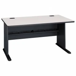 Bush Business Furniture Cubix Desk | 60"W Laminate Office Desk in Slate/White Spectrum (WC8460A)