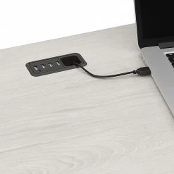 Bush Furniture Cabot 59" L-Shaped Desk with Hutch - Space-Saving Laminate Design in Linen White Oak (CAB001LW) -Computer Office Desks Shop unnamed file 2662