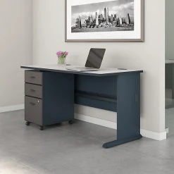 Bush Business Furniture Cubix Desk | 60"W Laminate Office Desk in Slate/White Spectrum (WC8460A) -Computer Office Desks Shop unnamed file 267