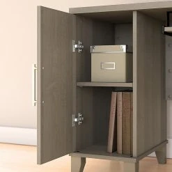 Bush Furniture Somerset 72W L-Shaped Desk with Hutch & 5-Shelf Bookcase, Ash Gray - Space-Saving Home Office Solution -Computer Office Desks Shop unnamed file 2670