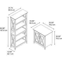 Bush Furniture Key West Laptop Storage Desk Credenza with 5-Shelf Bookcase, Bing Cherry – Sturdy Laminate Office Furniture -Computer Office Desks Shop unnamed file 2676