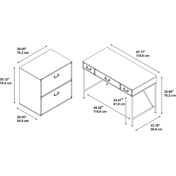 Kathy Ireland® Home Ironworks 48W Writing Desk & Lateral File Cabinet, Coastal Cherry Laminate 5 Kathy Ireland® Home Ironworks 48W Writing Desk & Lateral File Cabinet, Coastal Cherry Laminate - Image 5
