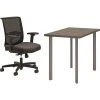 HON Coze 42" Laminate Table Desk & Convergence Task Chair - Florence Walnut/Silver/Black (HCZ42FWPCNVCU10)