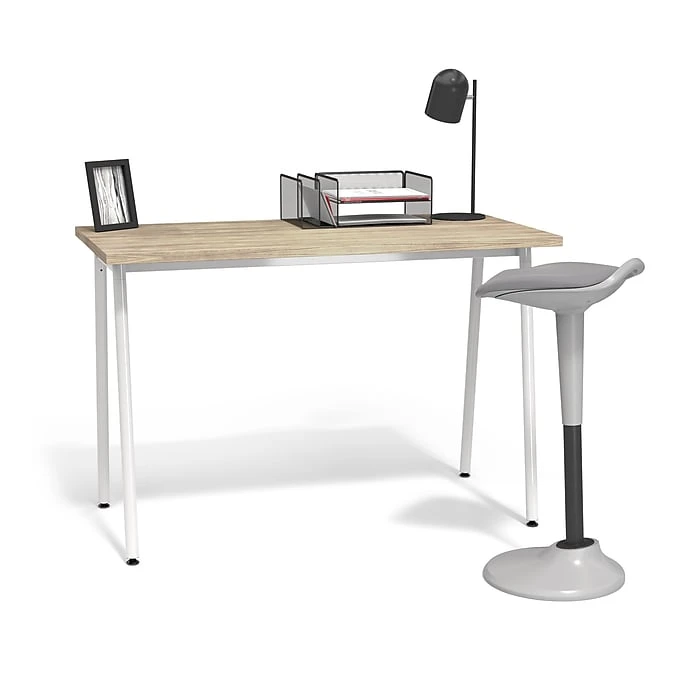 Union & Scale Lewis 36"H x 54"W Laminate Office & Computer Writing Desk, Light Walnut - Tool-Less Assembly (UN55696-CC) 8 Union & Scale Lewis 36"H x 54"W Laminate Office & Computer Writing Desk, Light Walnut - Tool-Less Assembly (UN55696-CC) - Image 8