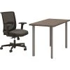 HON Coze 48" Laminate Table Desk with Convergence Task Chair - Florence Walnut/Silver/Black (HCZ48FWPCNVCU10)