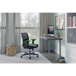 HON Coze 48" Laminate Table Desk with Convergence Task Chair - Florence Walnut/Silver/Black (HCZ48FWPCNVCU10) -Computer Office Desks Shop unnamed file 2750