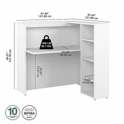 Bush Business Furniture Studio C 48"W White Laminate Privacy Desk with Shelves -Computer Office Desks Shop unnamed file 2754