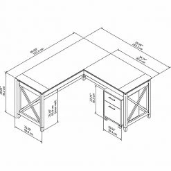 Bush Furniture Key West 60" L-Shaped Desk with 2-Drawer Mobile File Cabinet - Bing Cherry Laminate -Computer Office Desks Shop unnamed file 2784