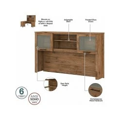 Bush Furniture Somerset 60" L-Shaped Desk With Hutch And 5-Shelf Bookcase, Fresh Walnut - Perfect for Home & Office -Computer Office Desks Shop unnamed file 2816