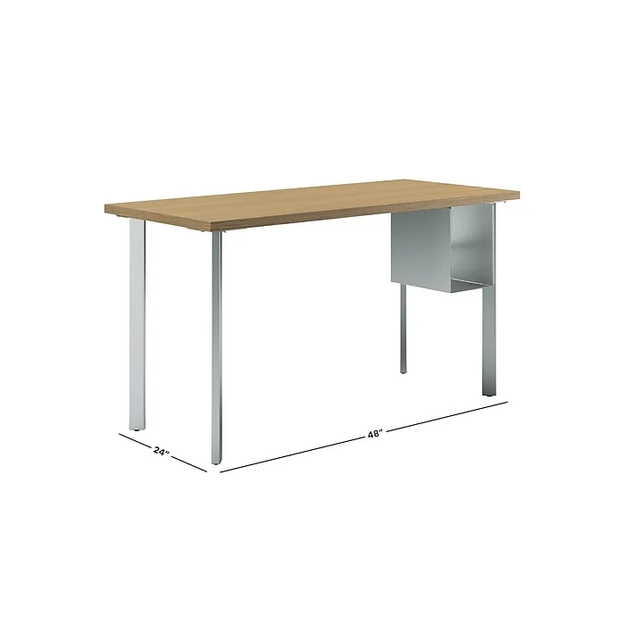 HON Coze 48"W Desk, W/U-Storage, Natural Recon And Silver (HONRPL2448N1P6S) 2 HON Coze 48"W Desk, W/U-Storage, Natural Recon And Silver (HONRPL2448N1P6S) - Image 2
